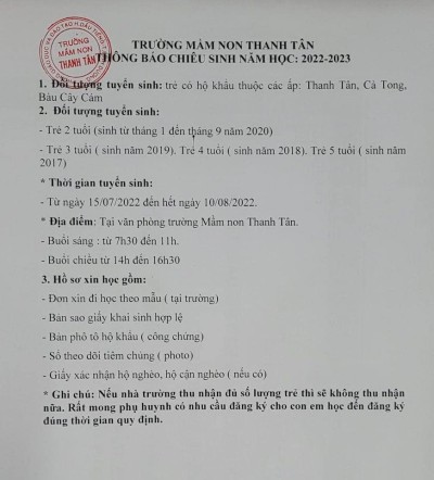 Thông báo chiêu sinh