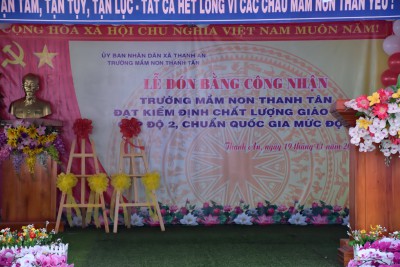 Lễ đón bằng công nhận trường Mầm non Thanh Tân đạt kiểm định chất lượng giáo dục cấp độ 2, chuẩn quốc gia mức độ 1