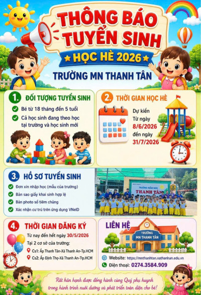THÔNG BÁO TUYỂN SINH HỌC HÈ NĂM 2026